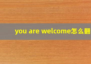 you are welcome怎么翻译